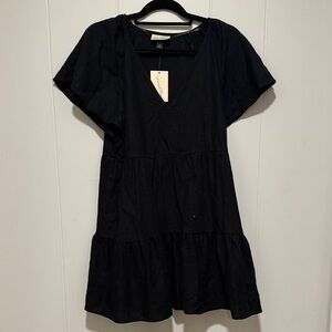 Elegant Black V-Neck Dress
